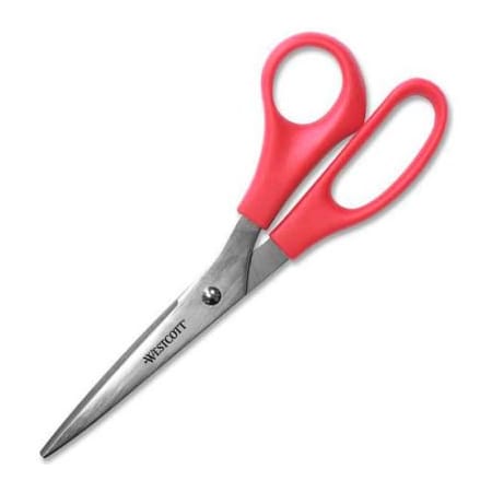 Acme United Westcott All Purpose Value Scissors, 8"L Pointed, Red 40618